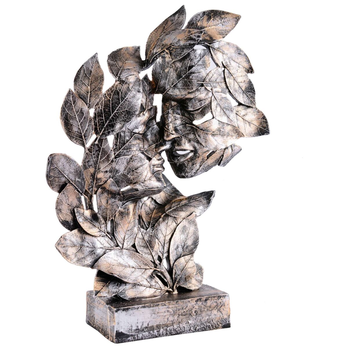 Romantic Love Couple Face Statue brown Showpiece for Home Decor in Showpieces &Figurine table Decorations Items - Image 2